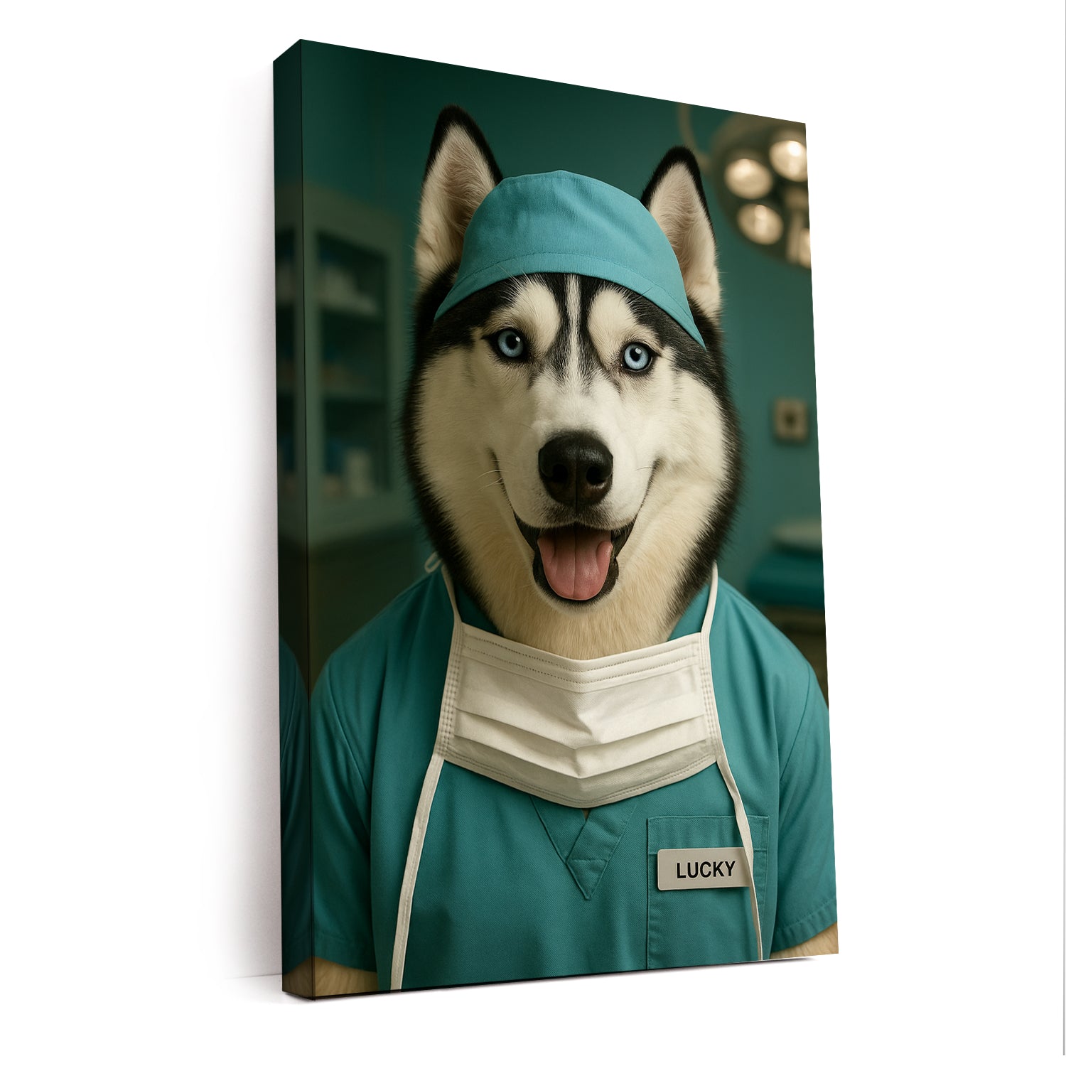 Custom Photo Surgeon Dog Canvas Gift For Dog Lovers