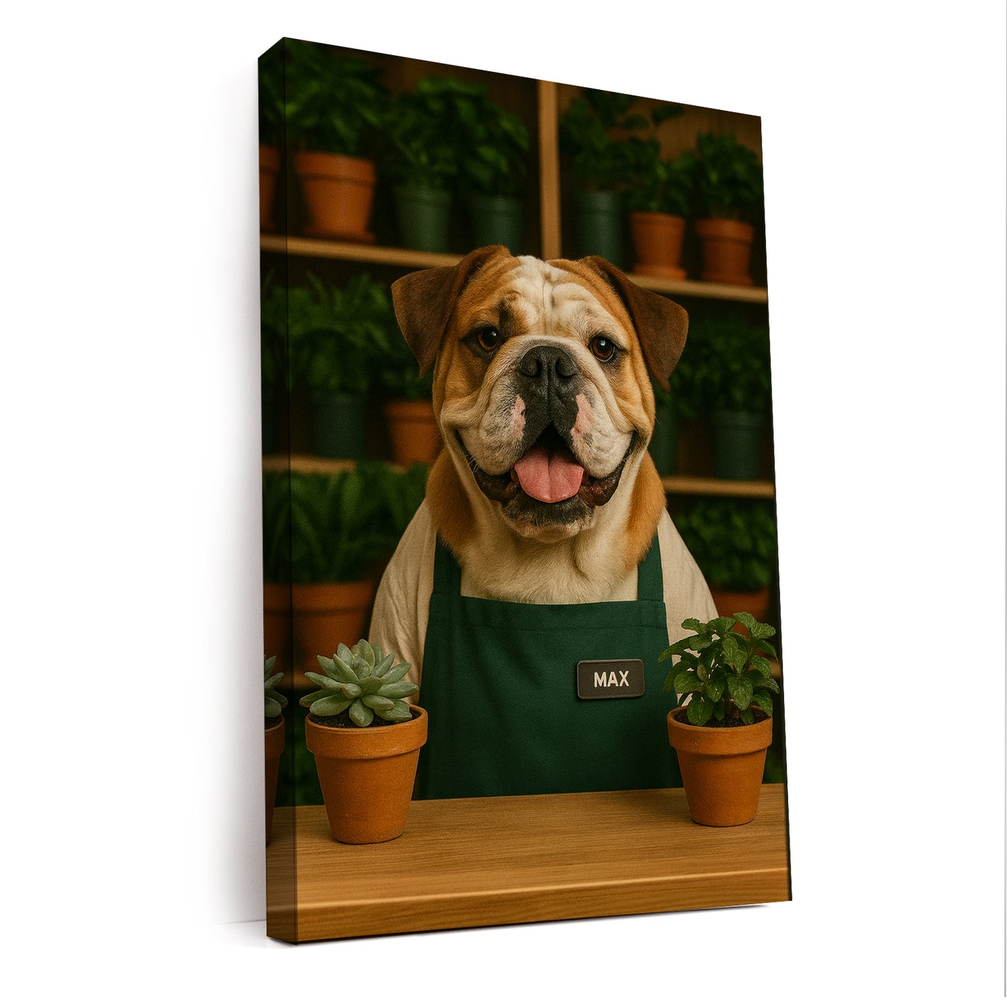 Custom Photo Gardener Dog Canvas Gift For Dog Lovers