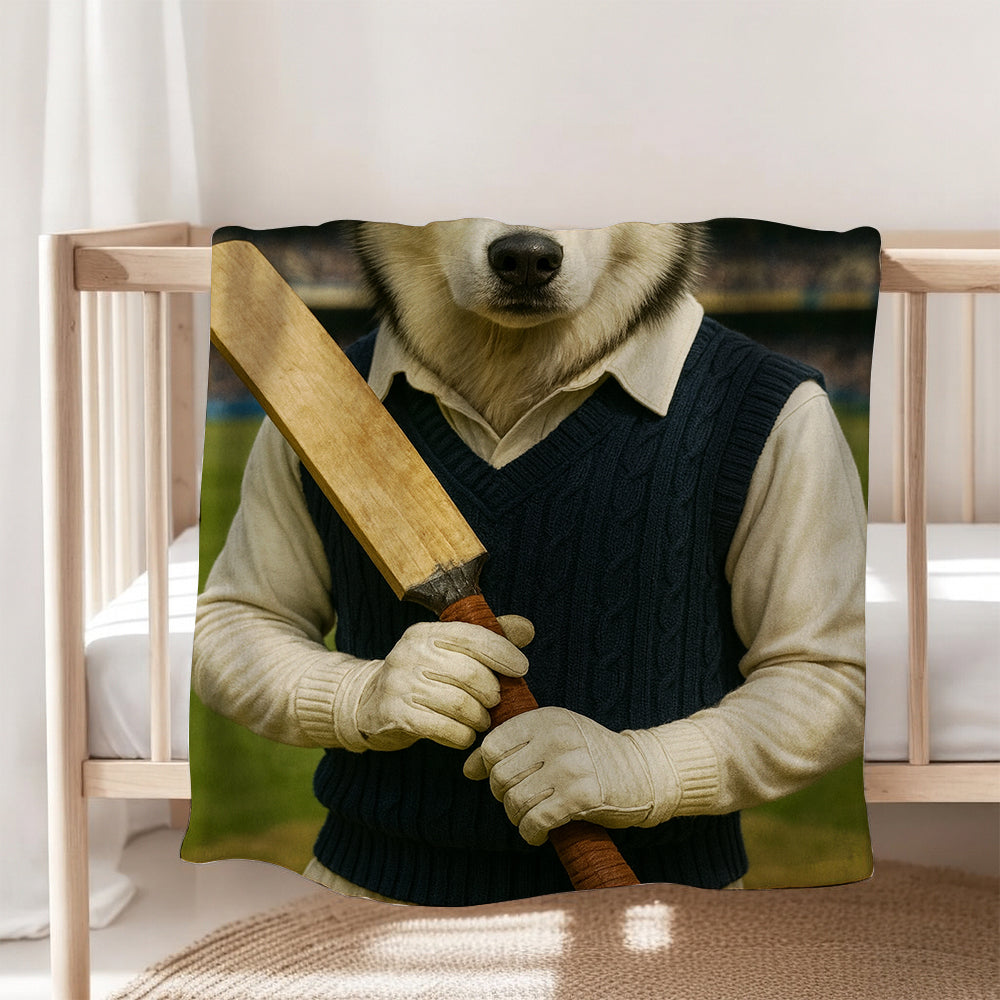 Custom Photo Cricket Dog BlanketGift For Dog Lovers