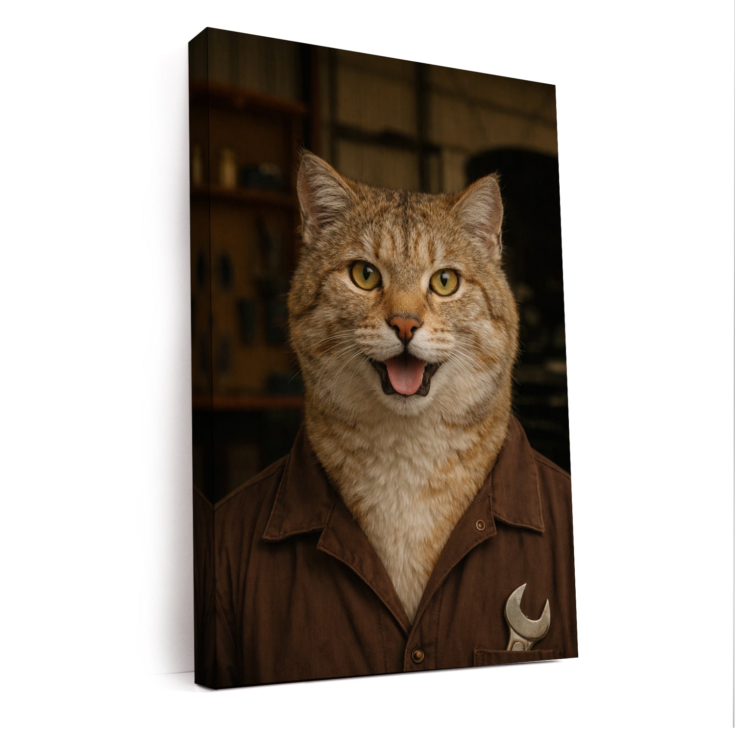 Custom Photo Mechanic Cat Canvas Gift For Cat Lovers
