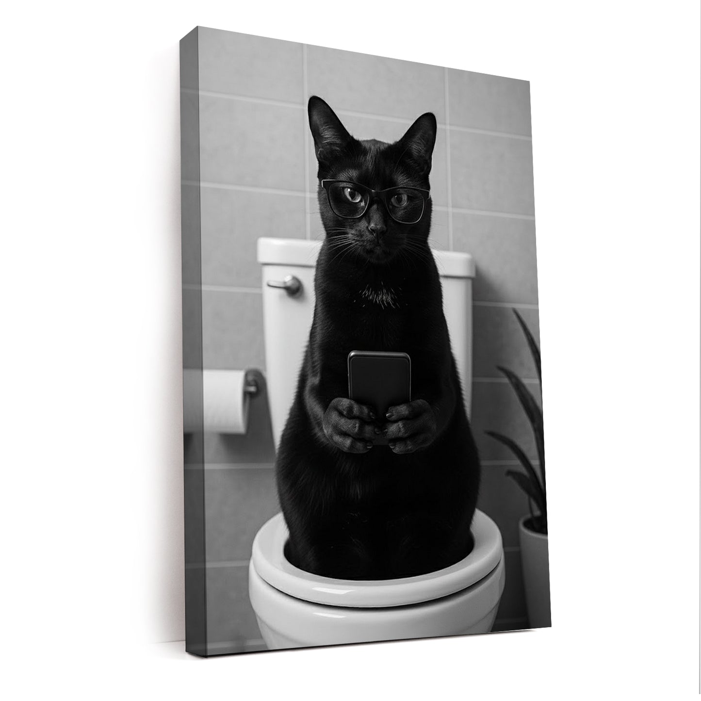 Custom Photo Cat Bathroom Style 14 Canvas Gift For Cat Lovers