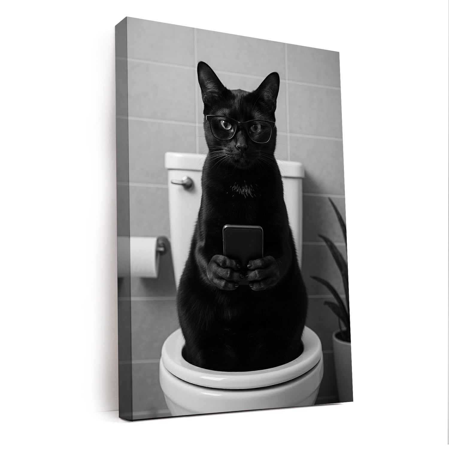 Custom Photo Cat Bathroom Style 14 Canvas Gift For Cat Lovers