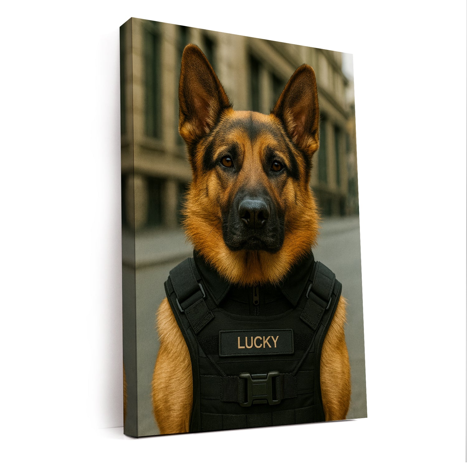 Custom Photo Tactical Dog Canvas Gift For Dog Lovers