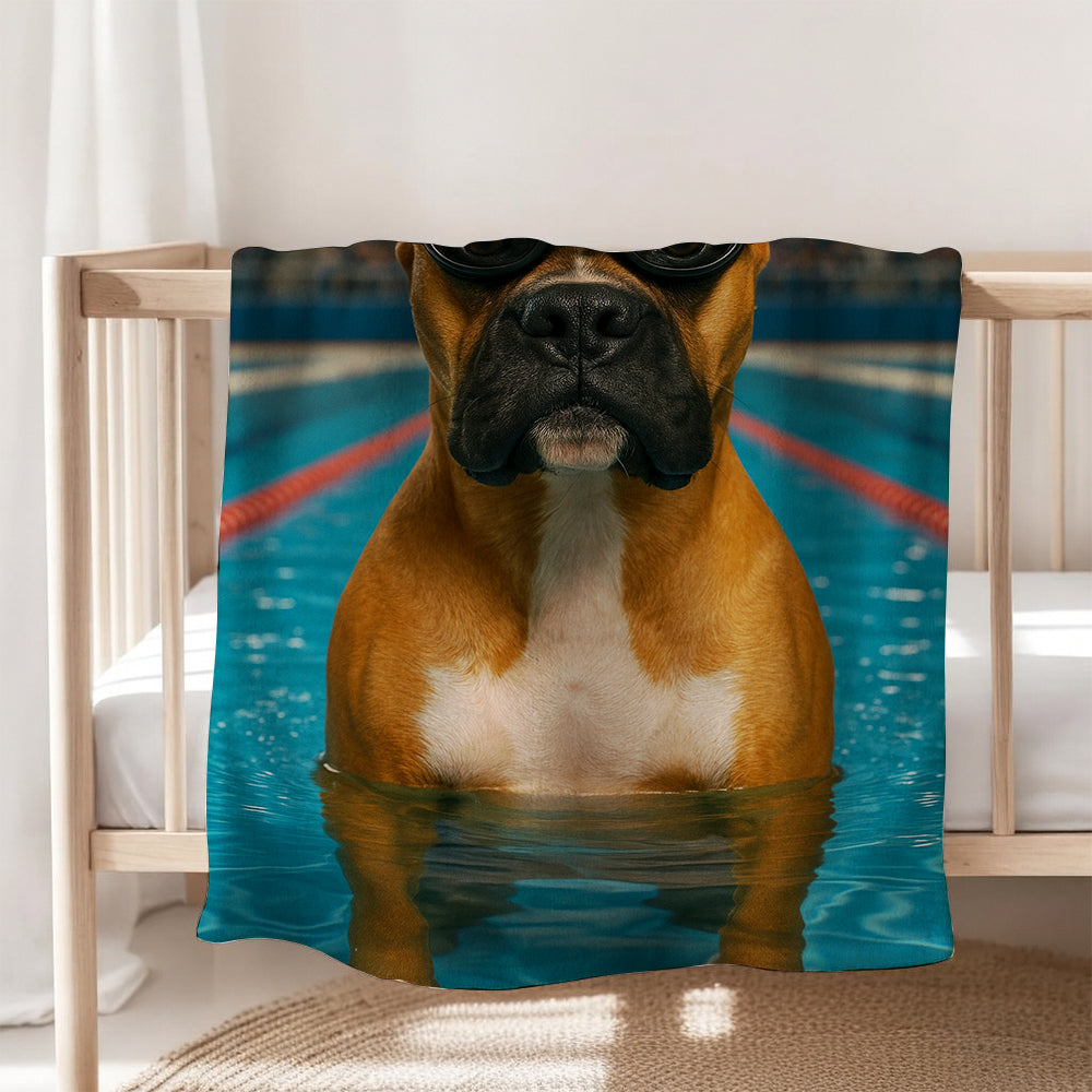 Custom Photo Swimmer  2 Dog BlanketGift For Dog Lovers
