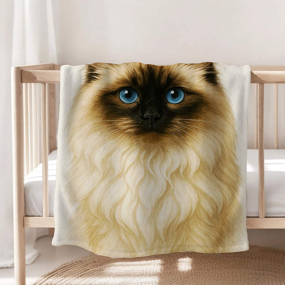 Custom Cat Portraint And With Name Blanket