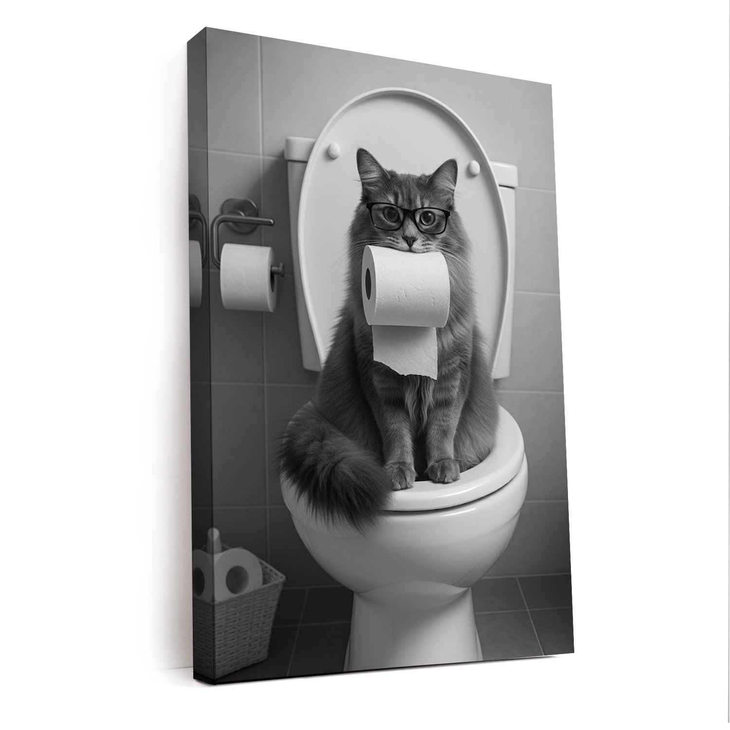 Custom Photo Cat Bathroom Style 5 Canvas Gift For Cat Lovers