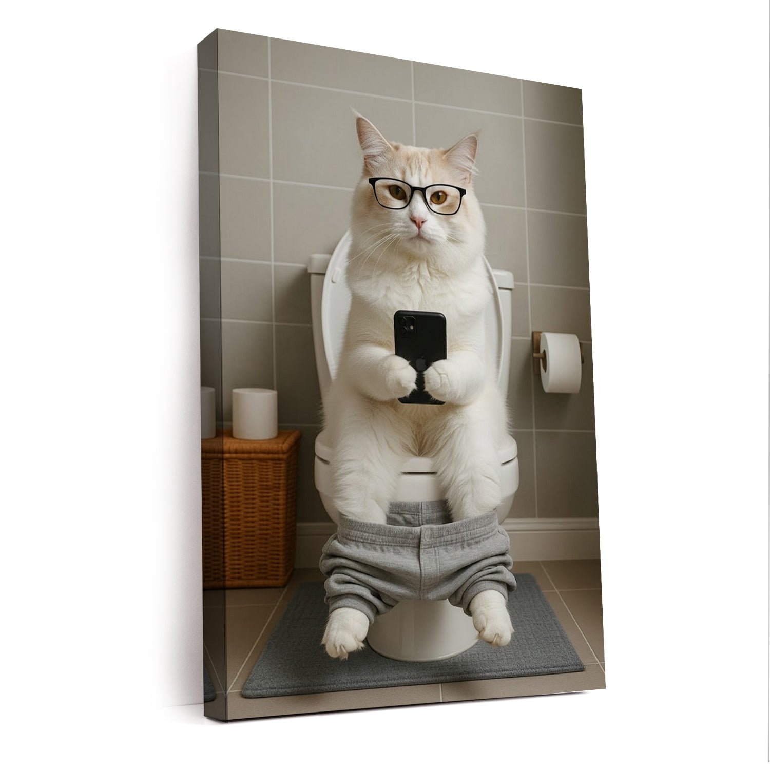 Custom Photo Cat Bathroom Style 15 Canvas Gift For Cat Lovers