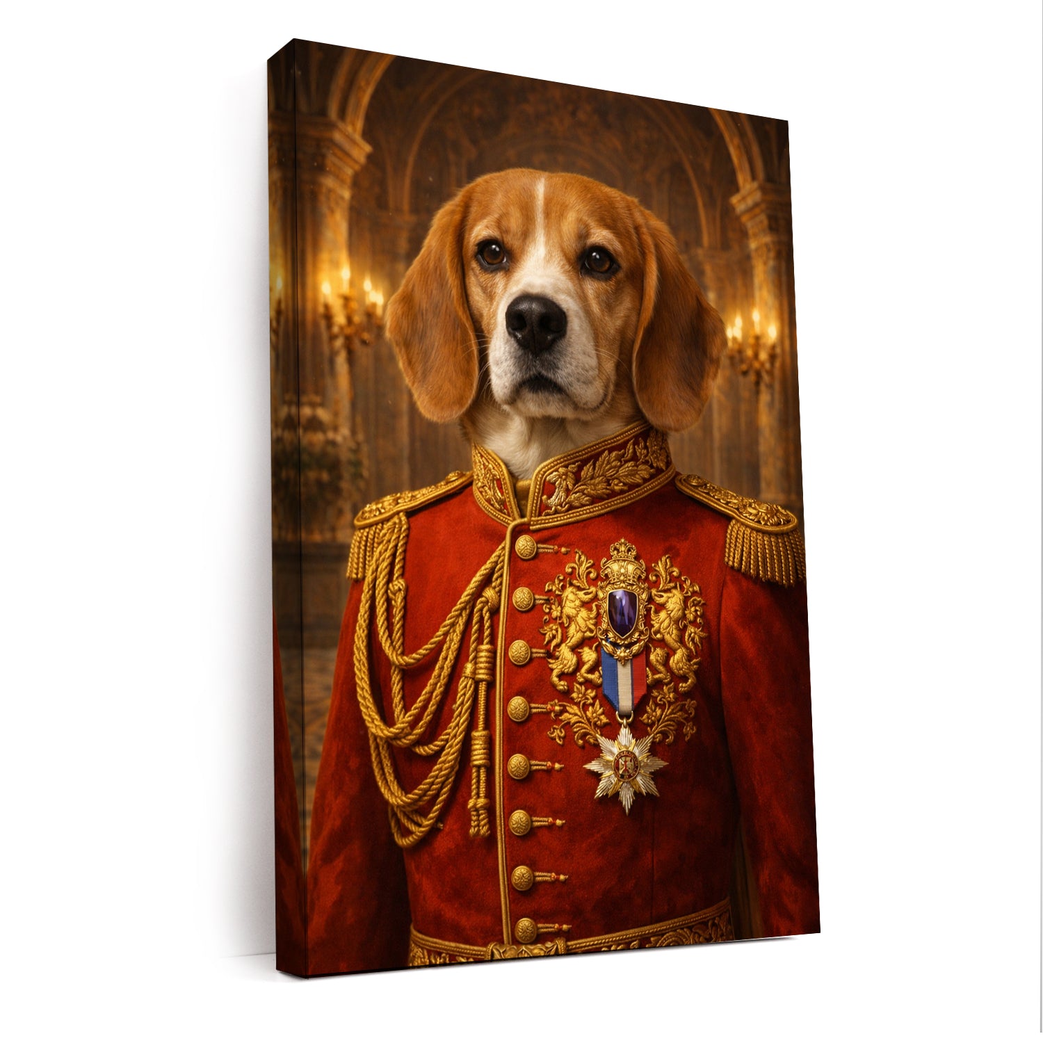 Custom Photo Royal King Dog Style 02 Canvas Gift For Dog Lovers