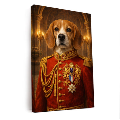 Custom Photo Royal King Dog Style 02 Canvas Gift For Dog Lovers