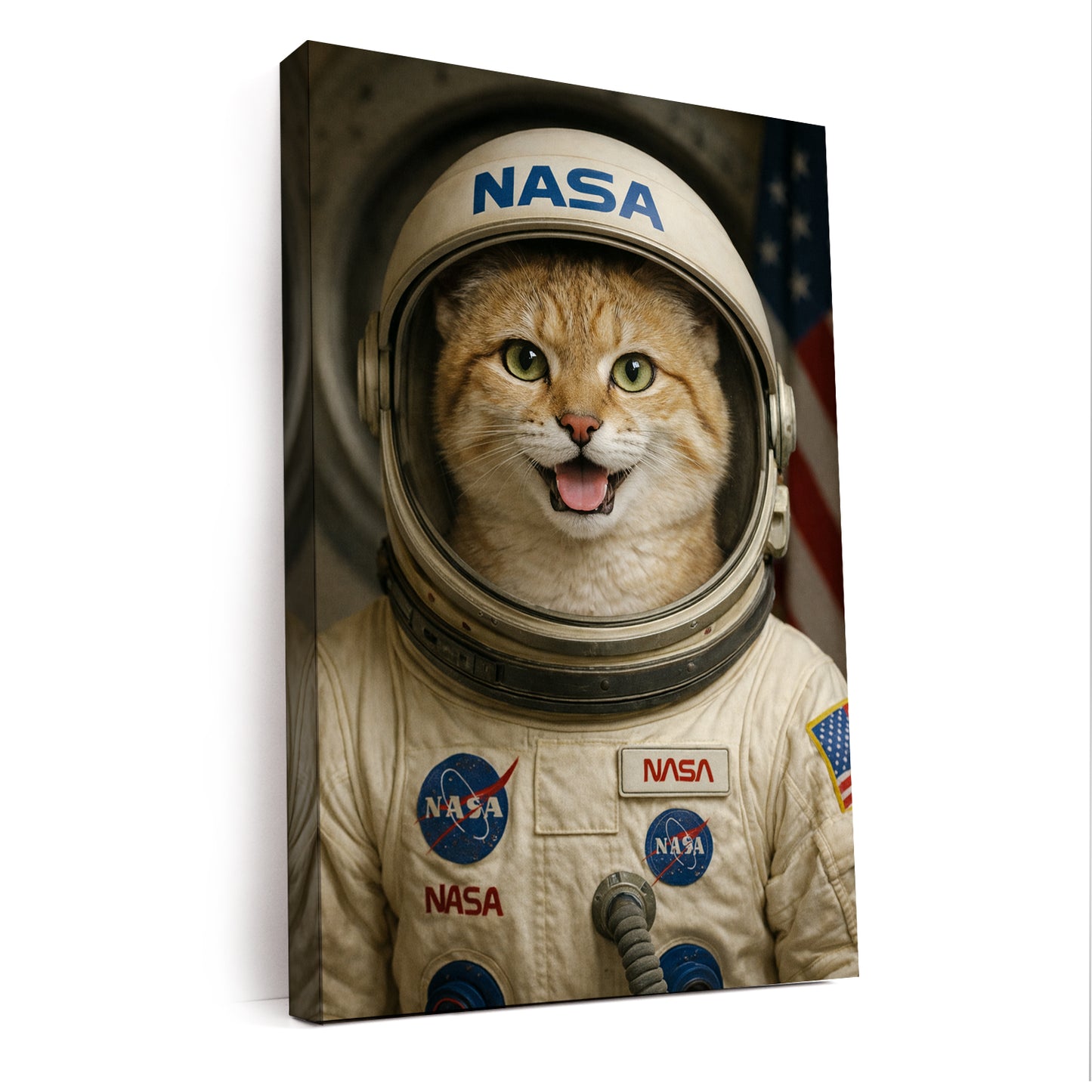 Custom Photo Astronaut Cat Canvas Gift For Cat Lovers