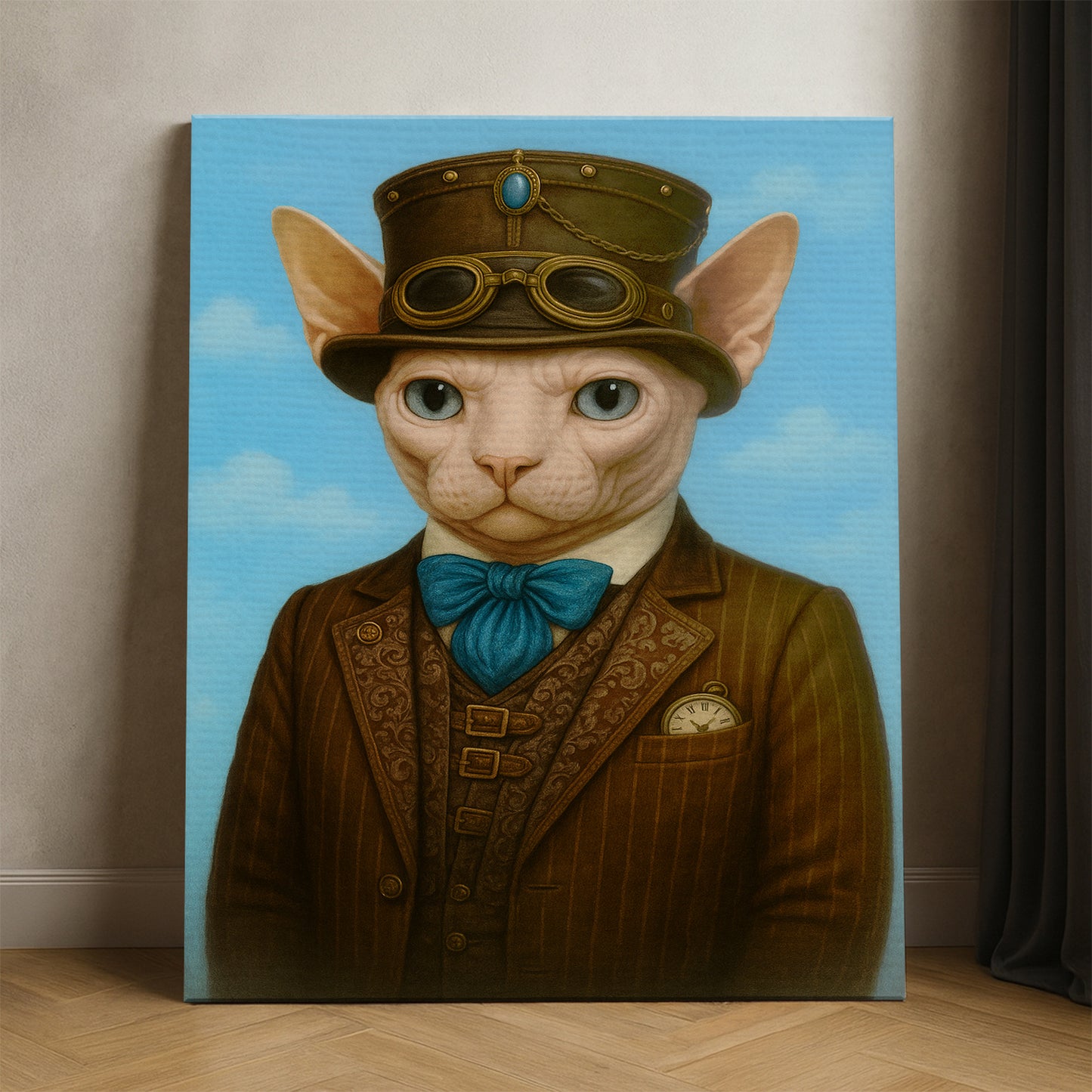 Custom Photo Pilot Cat Canvas Gift For Cat Lovers