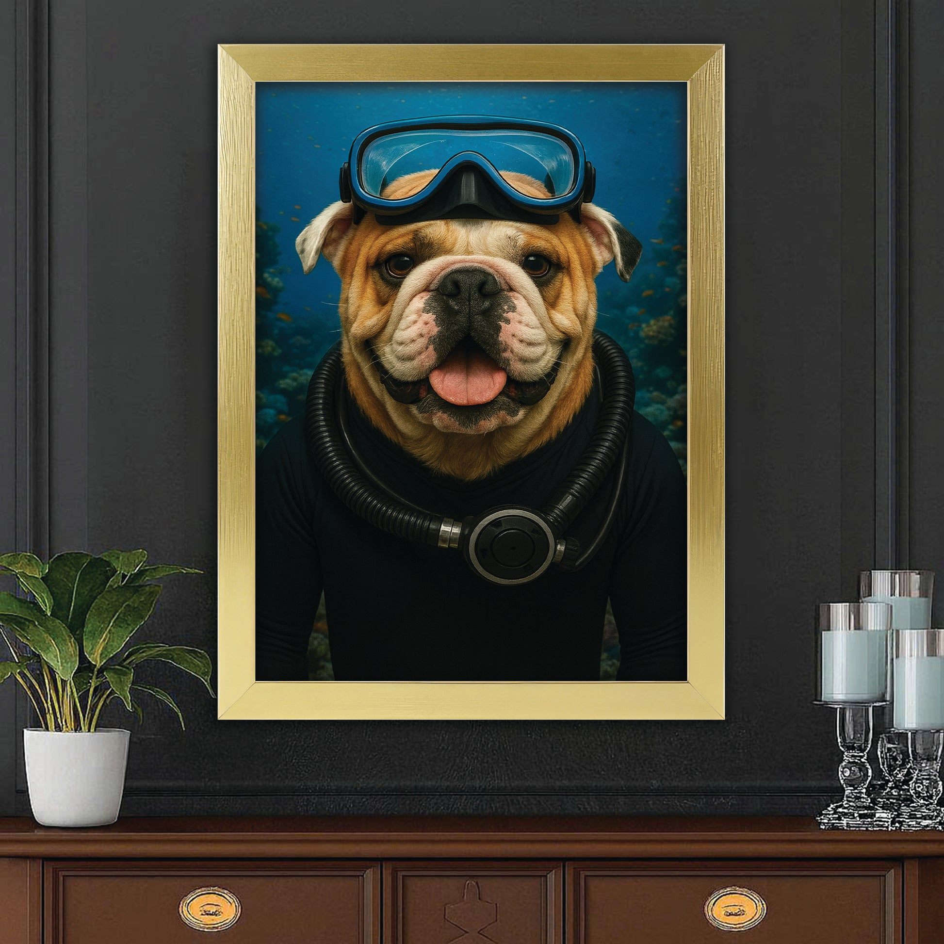 Custom Photo Scuba Diving Dog Gift For Dog Lovers