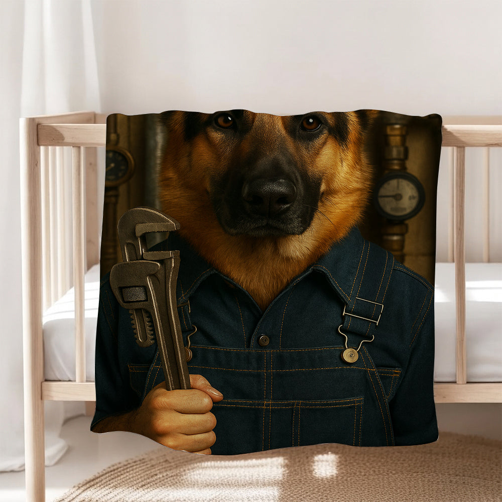 Custom Photo Plumber Dog BlanketGift For Dog Lovers