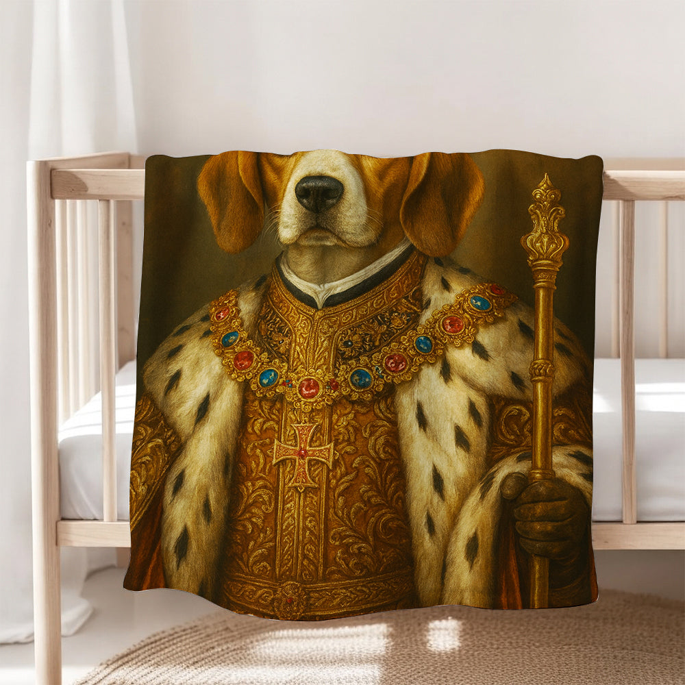 Custom Photo Dog King Royal Blanket Gift For Dog Lover