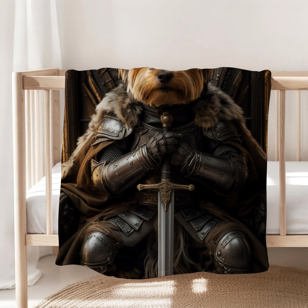 Custom Photo Royal Pet Portrait Blanket Gift For Dog Lover