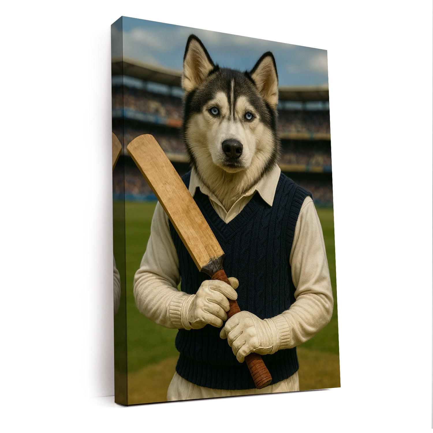 Custom Photo Cricket Dog Canvas Gift For Dog Lovers