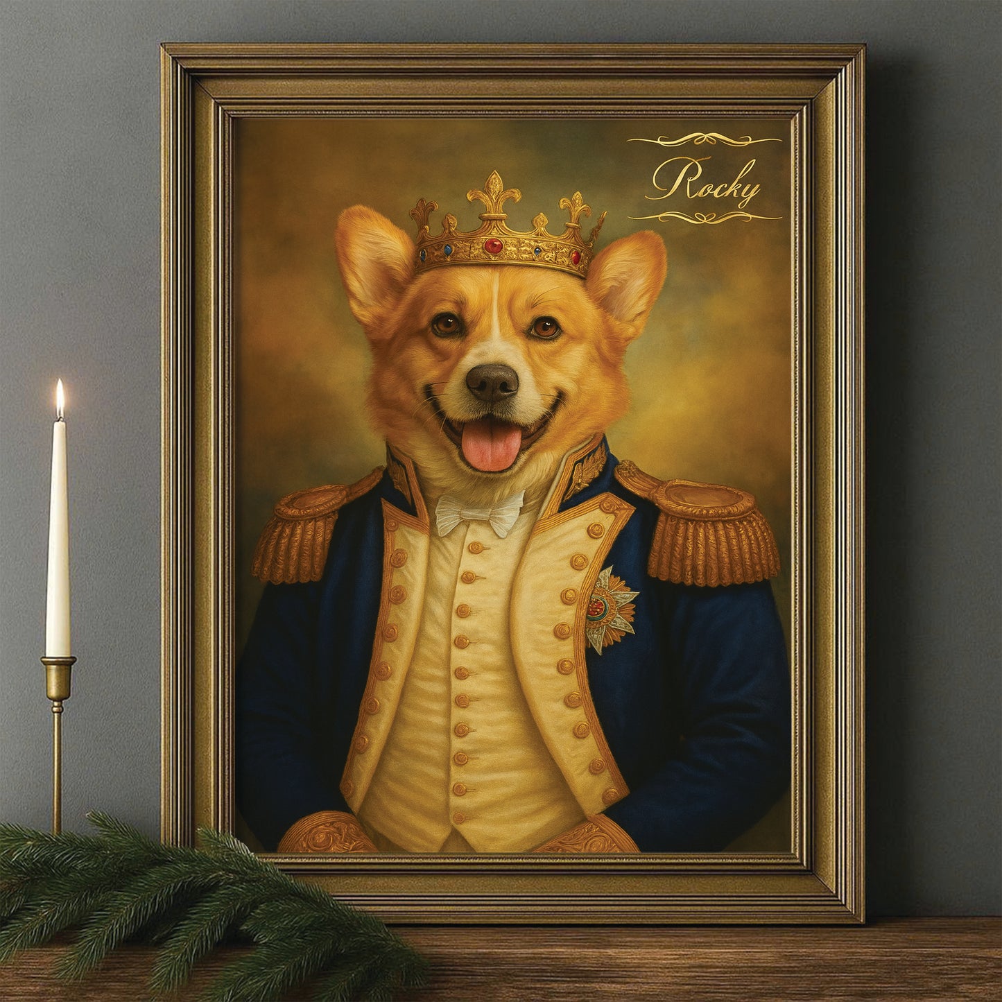 Custom Photo Great Captain Dog Canvas Framed Wall Art Gift For Dog Lovers