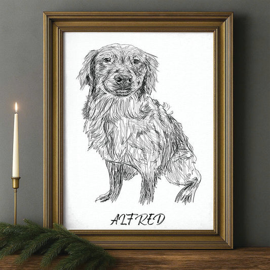 Custom Photo Dog Pencil Art