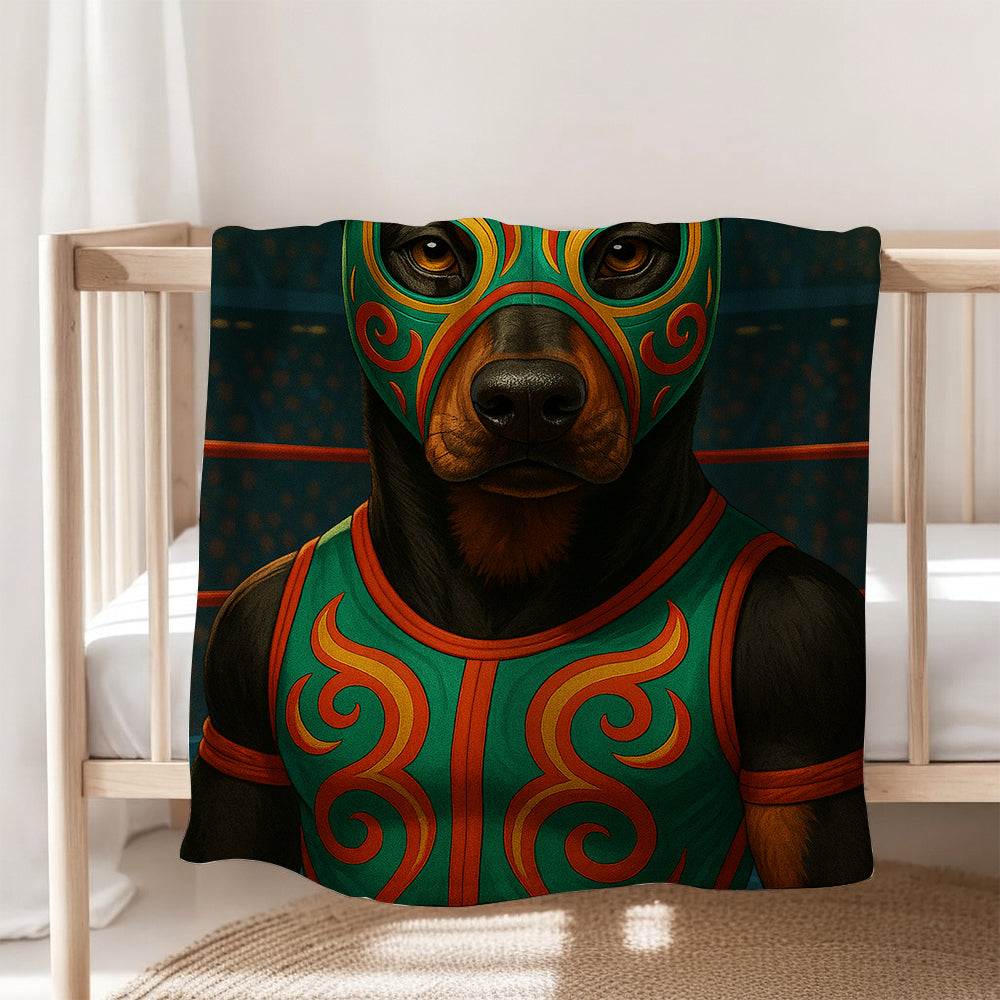 Custom Photo Lucha Libre Wrestler Mask Dog BlanketGift For Dog Lovers