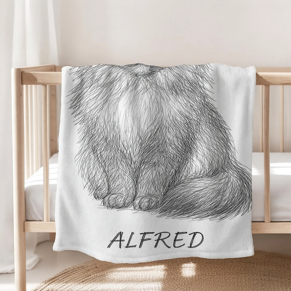 Custom Photo Cat Pencil Art