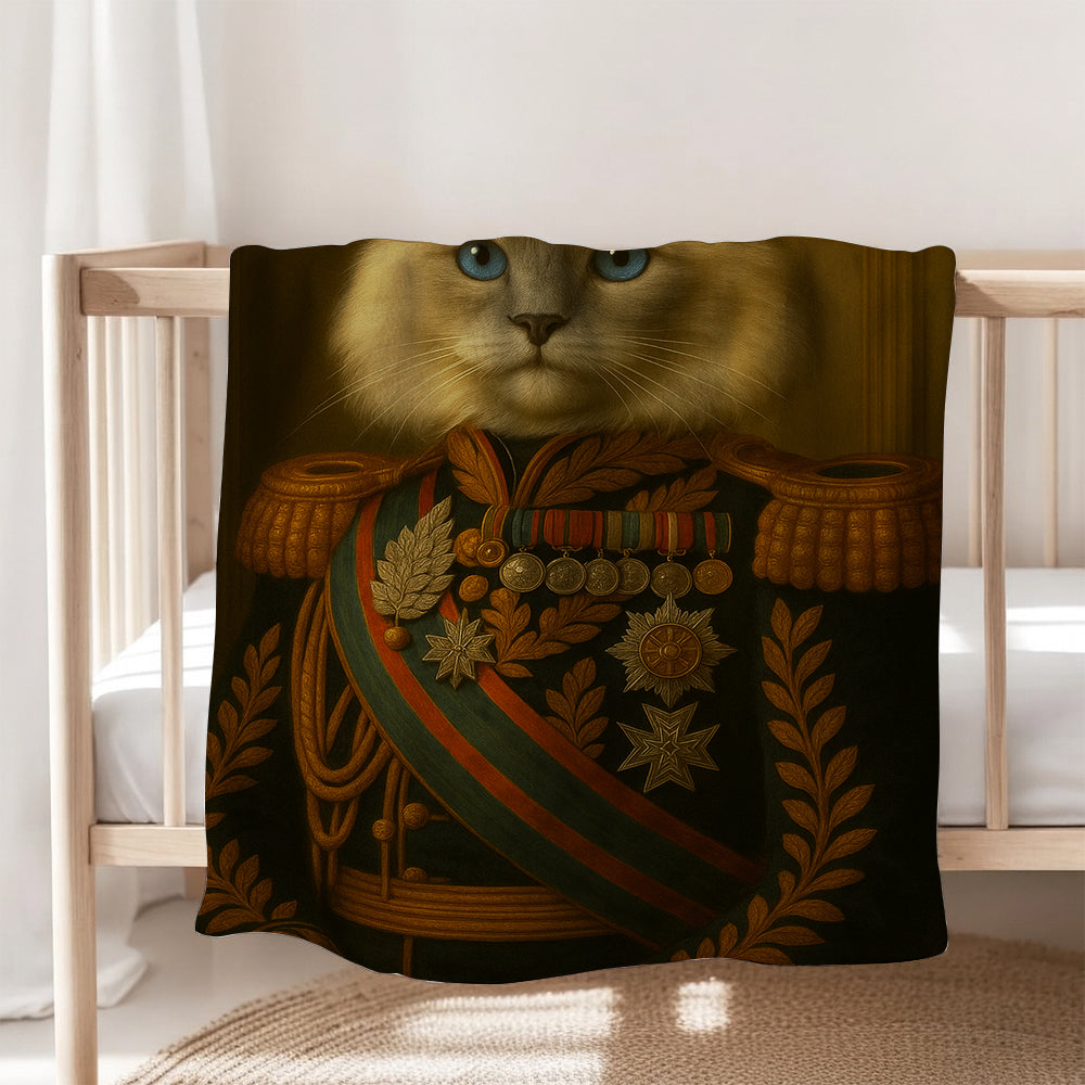 Custom Photo Cat King Crown Royal Blanket _ Gift For Cat Lovers