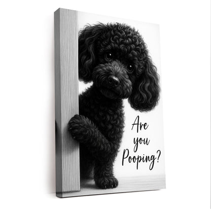 Custom Photo Dog Bathroom Canvas Gift For Dog Lover