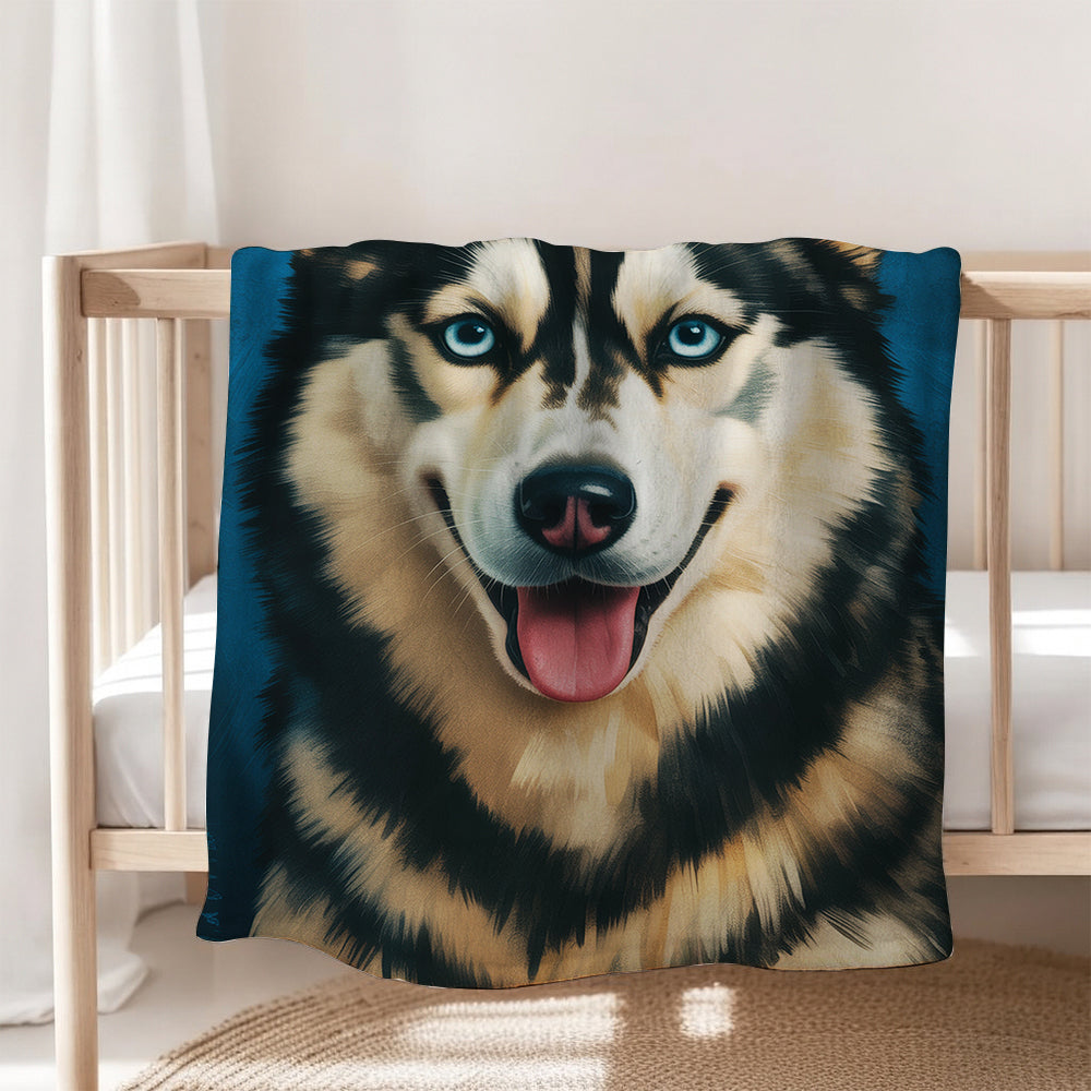 Custom Dog Deep Blue Blanket For Dog Lover