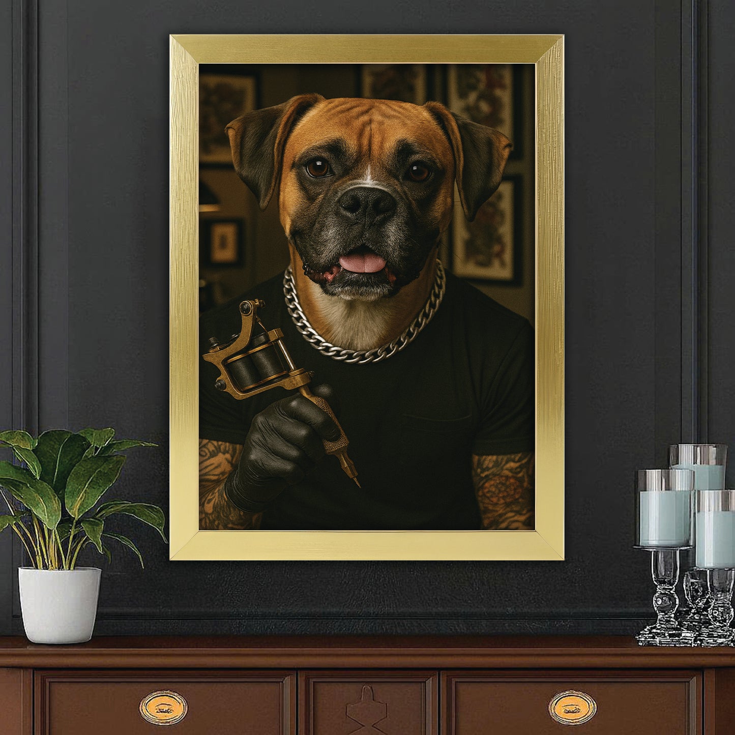 Custom Photo Tatoo Artist Dog Gift For Dog Lovers