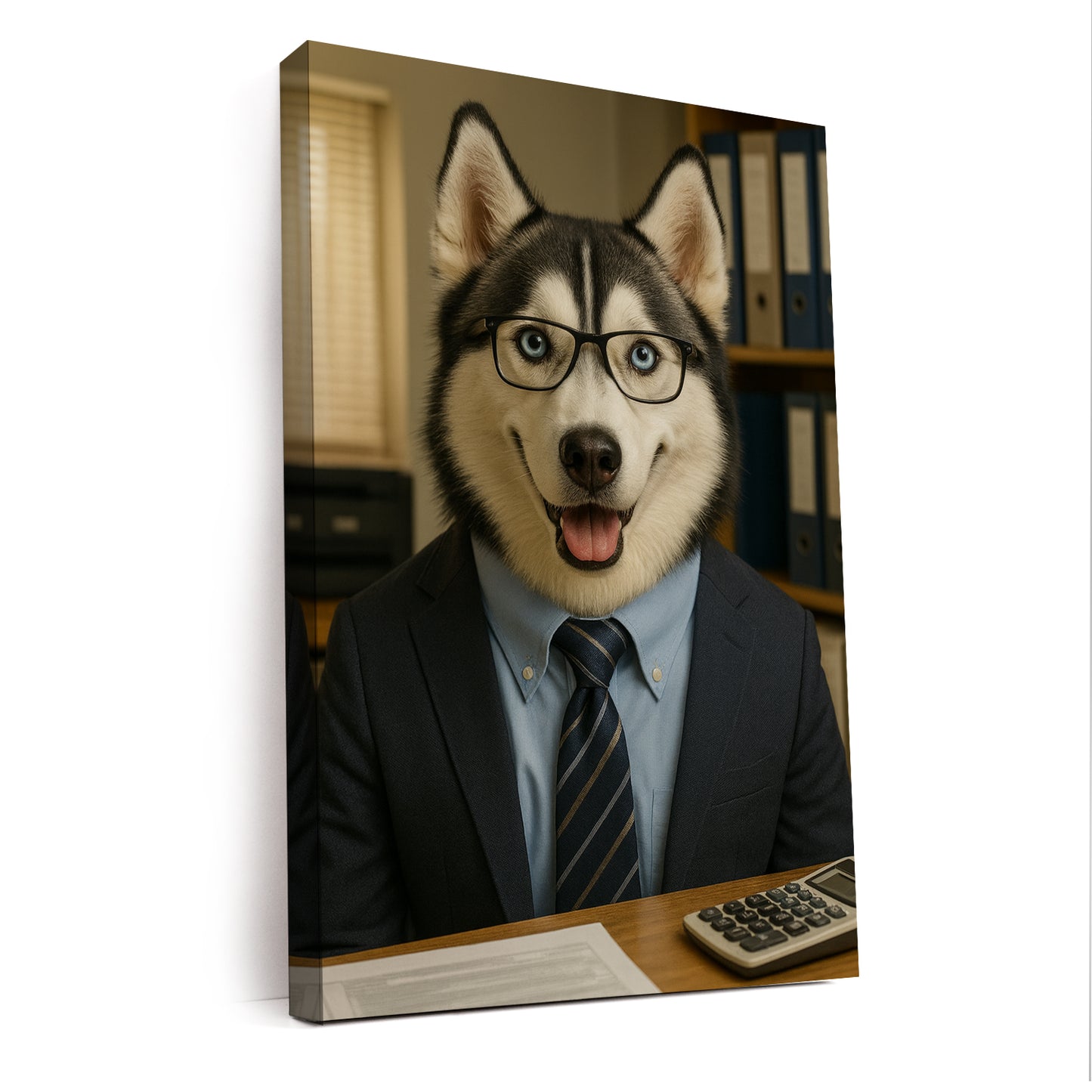 Custom Photo Accountant Dog Canvas Gift For Dog Lovers