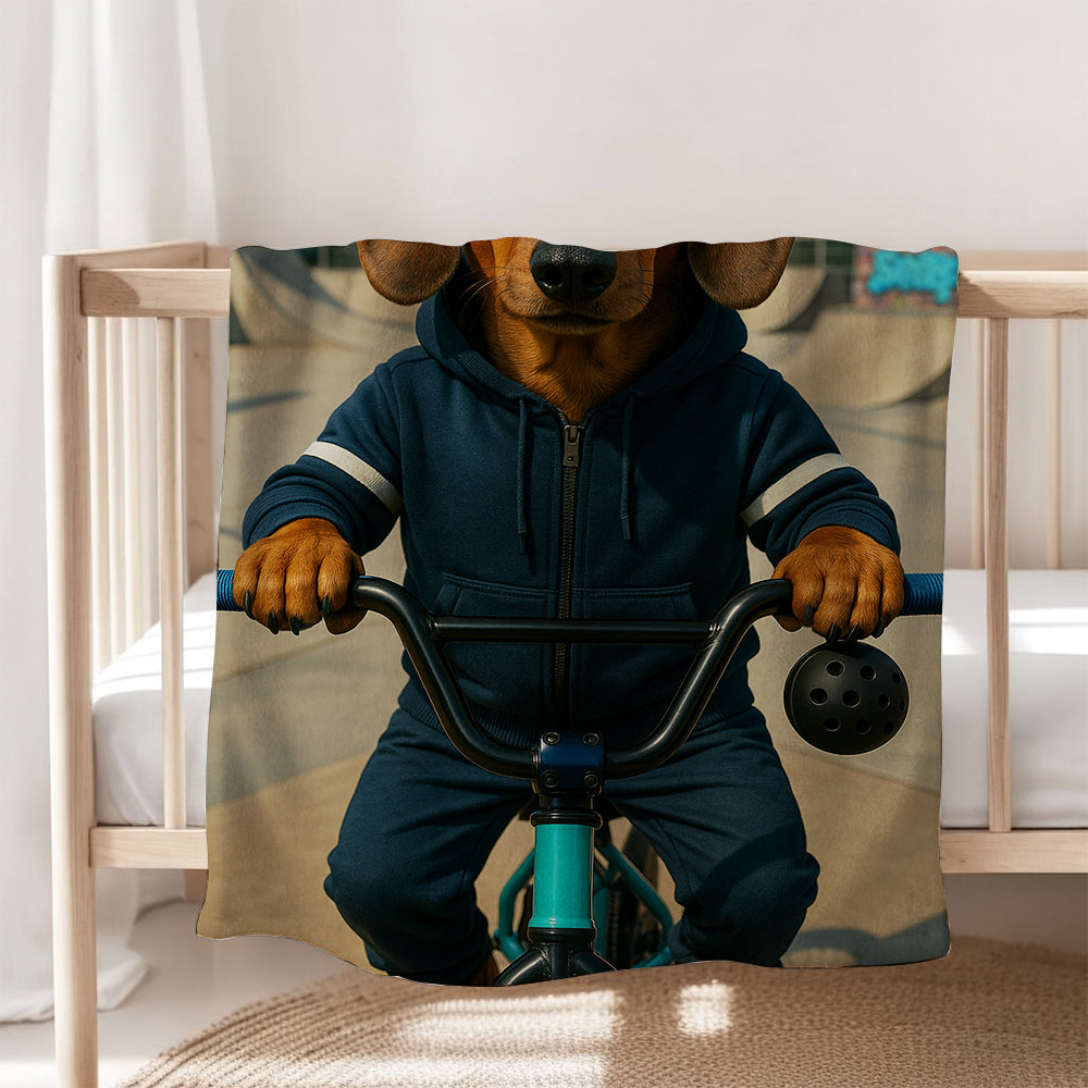 Custom Photo Bmx Bike Dog BlanketGift For Dog Lovers