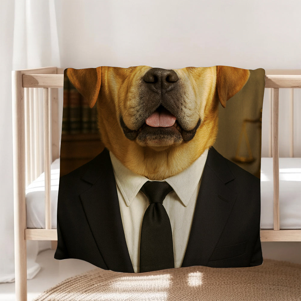 Custom Photo Lawyer Dog BlanketGift For Dog Lovers