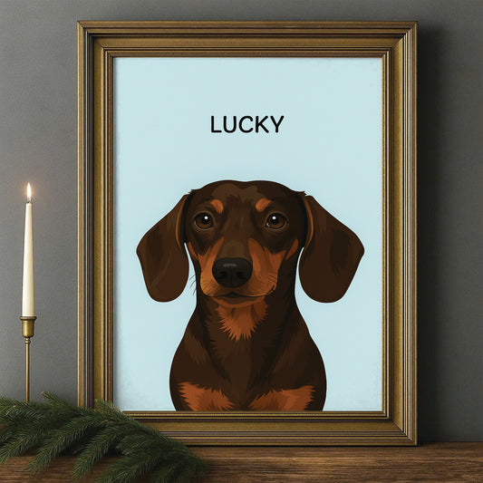 Custom Photo Minimalist Classic Dog Canvas Framed Wall Art Gift For Dog Lovers