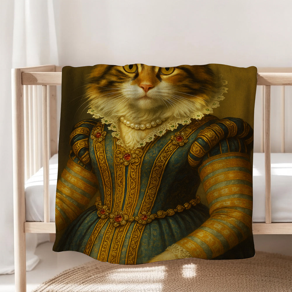 Custom Photo Sapphire Queen Cat Blanket Gift For Cat Lovers