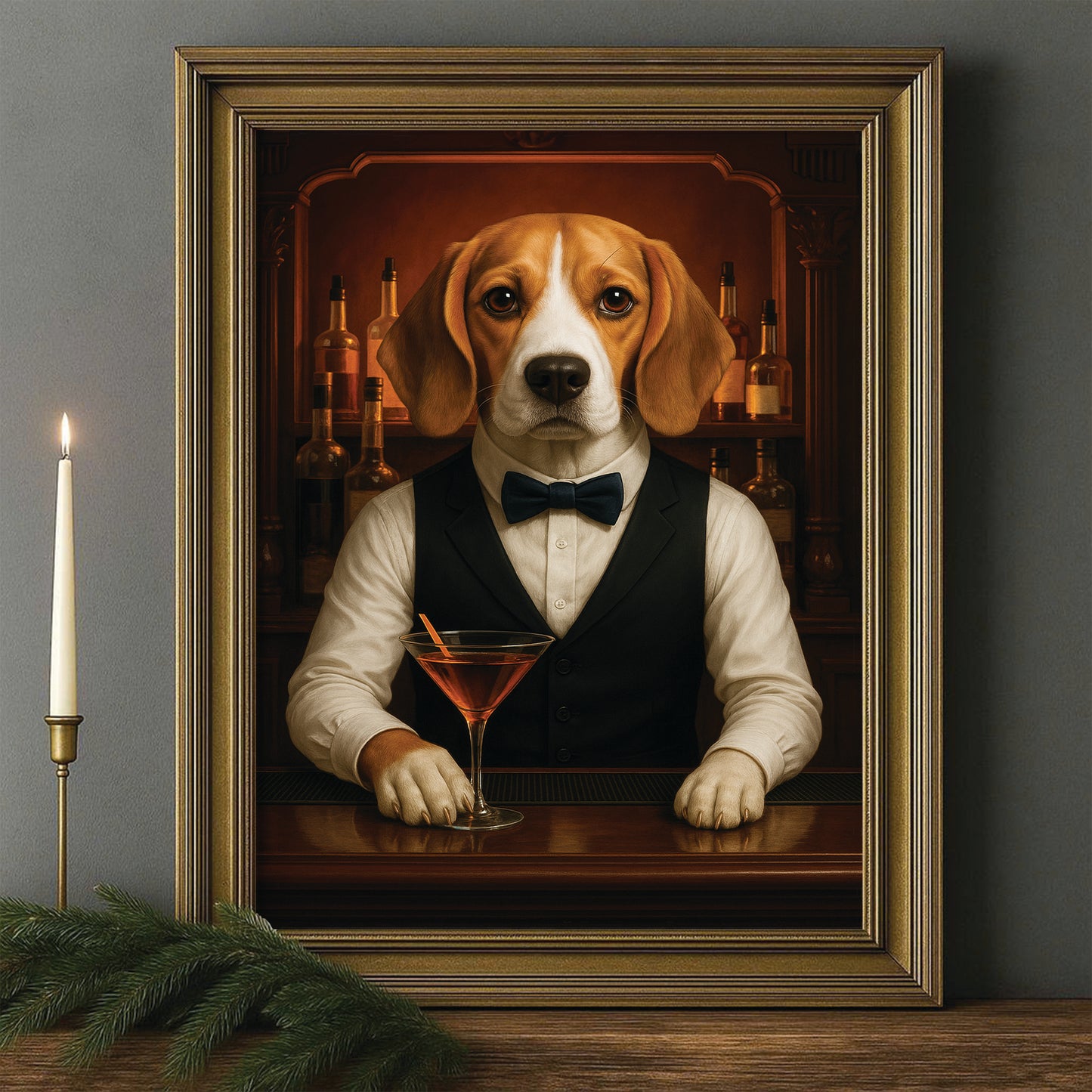 Personalized Dog Portrait Bartender