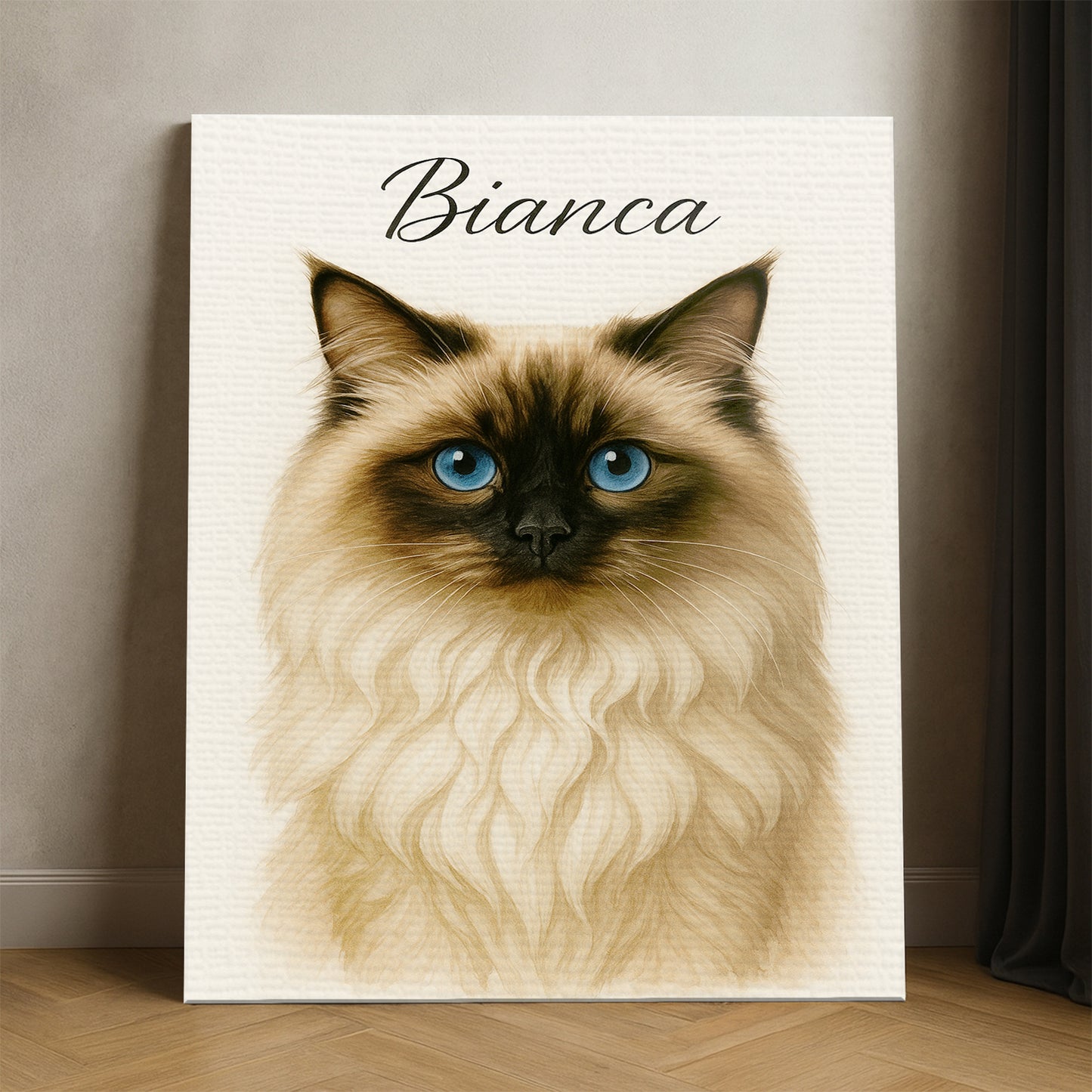 Custom Cat Portraint And With Name Canvas