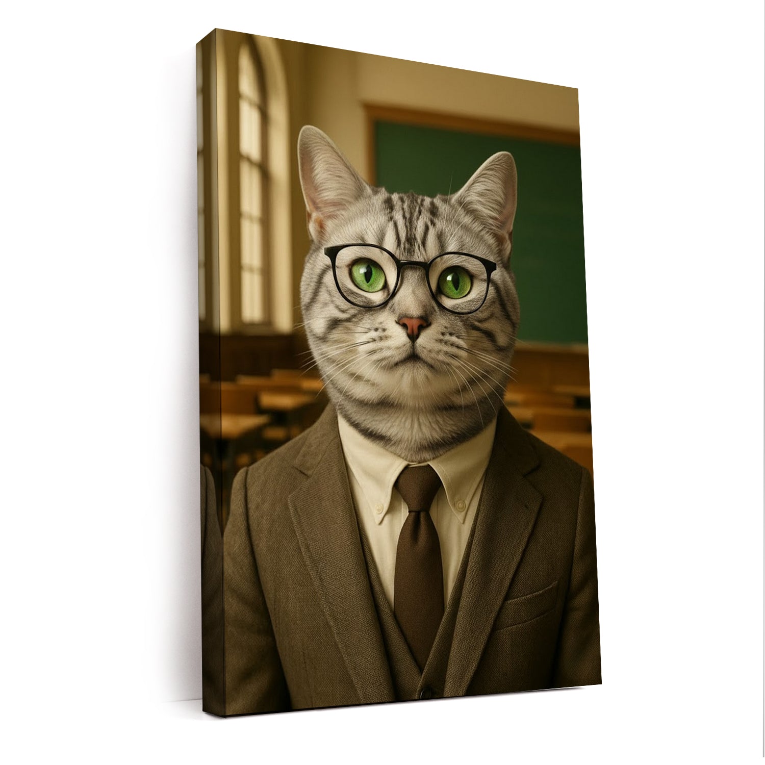 Custom Photo Teacher Cat Canvas Gift For Cat Lovers
