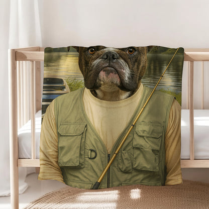 Custom Photo Fisherman Dog Canvas