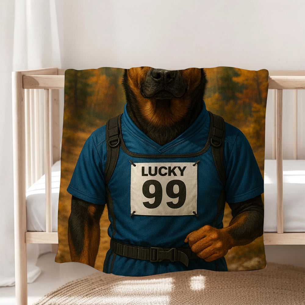 Custom Photo Trail Runner Dog BlanketGift For Dog Lover