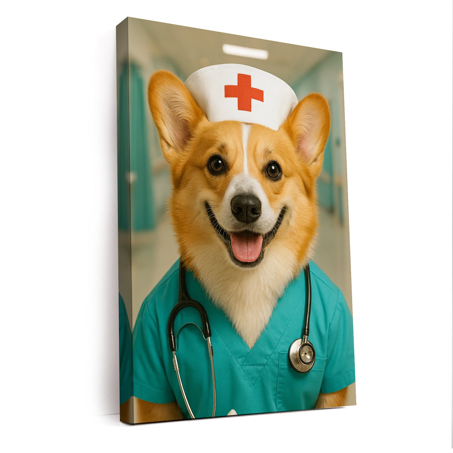 Custom Photo Nurse Dog Canvas Gift For Dog Lovers