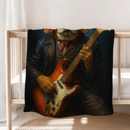 Custom Photo Dog Rock n Roll BlanketGift For Dog Lovers