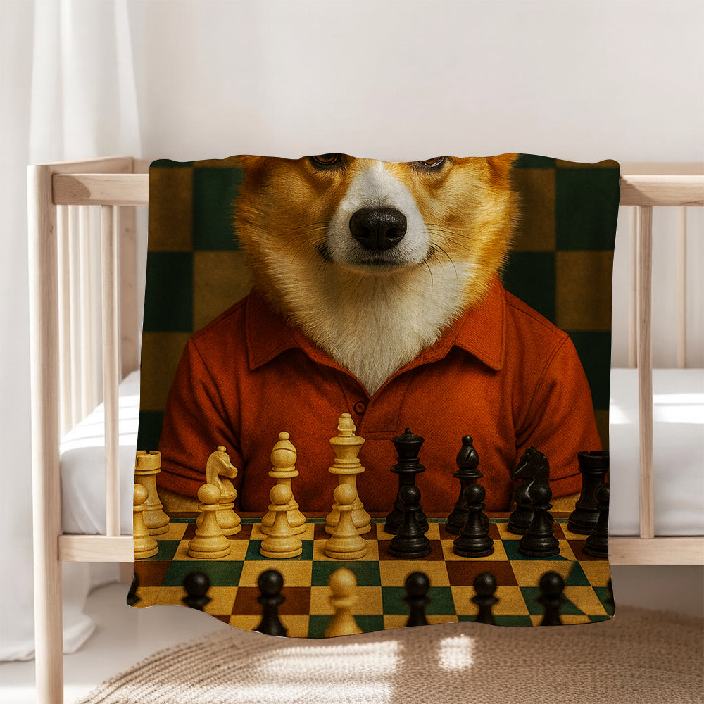 Custom Photo Chess Dog BlanketGift For Dog Lovers