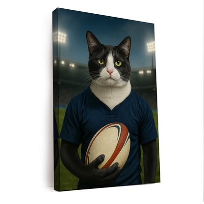 Custom Cat Rugby Sport Cat Canvas Gift For Cat Lovers