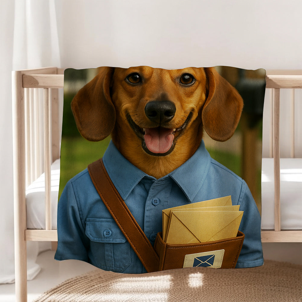 Custom Photo Mail Carrier Dog BlanketGift For Dog Lovers