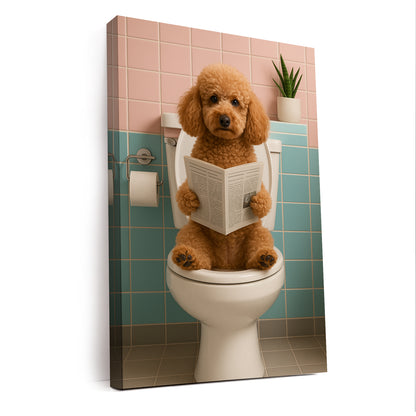Custom Photo Dog Bathroom Style 8 Canvas Gift For Dog Lovers