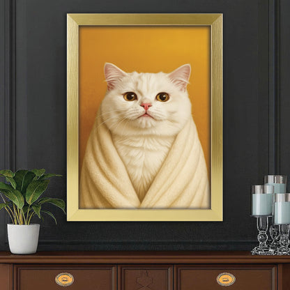 Custom Photo Cat Bathroom Style 30 Canvas Framed Wall Art Gift For Cat Lovers