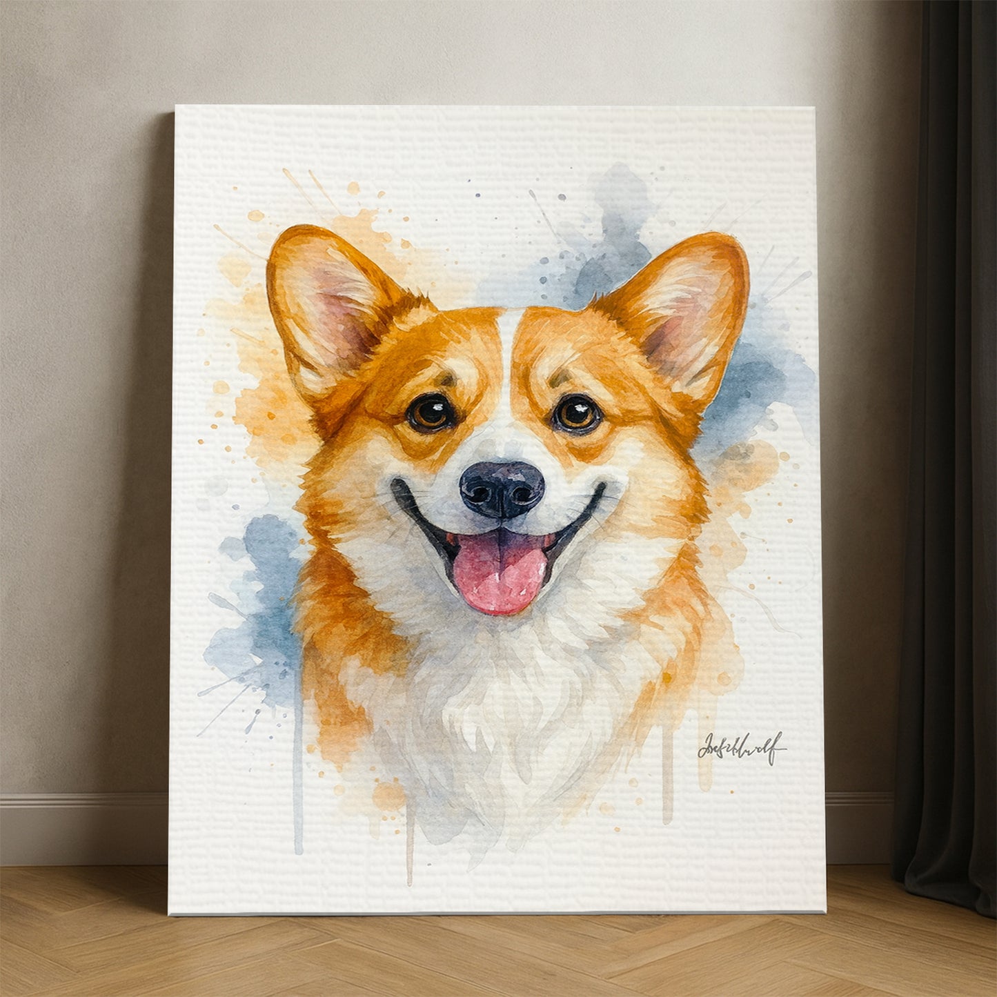 Custom Photo Dog Watercolor Artwork