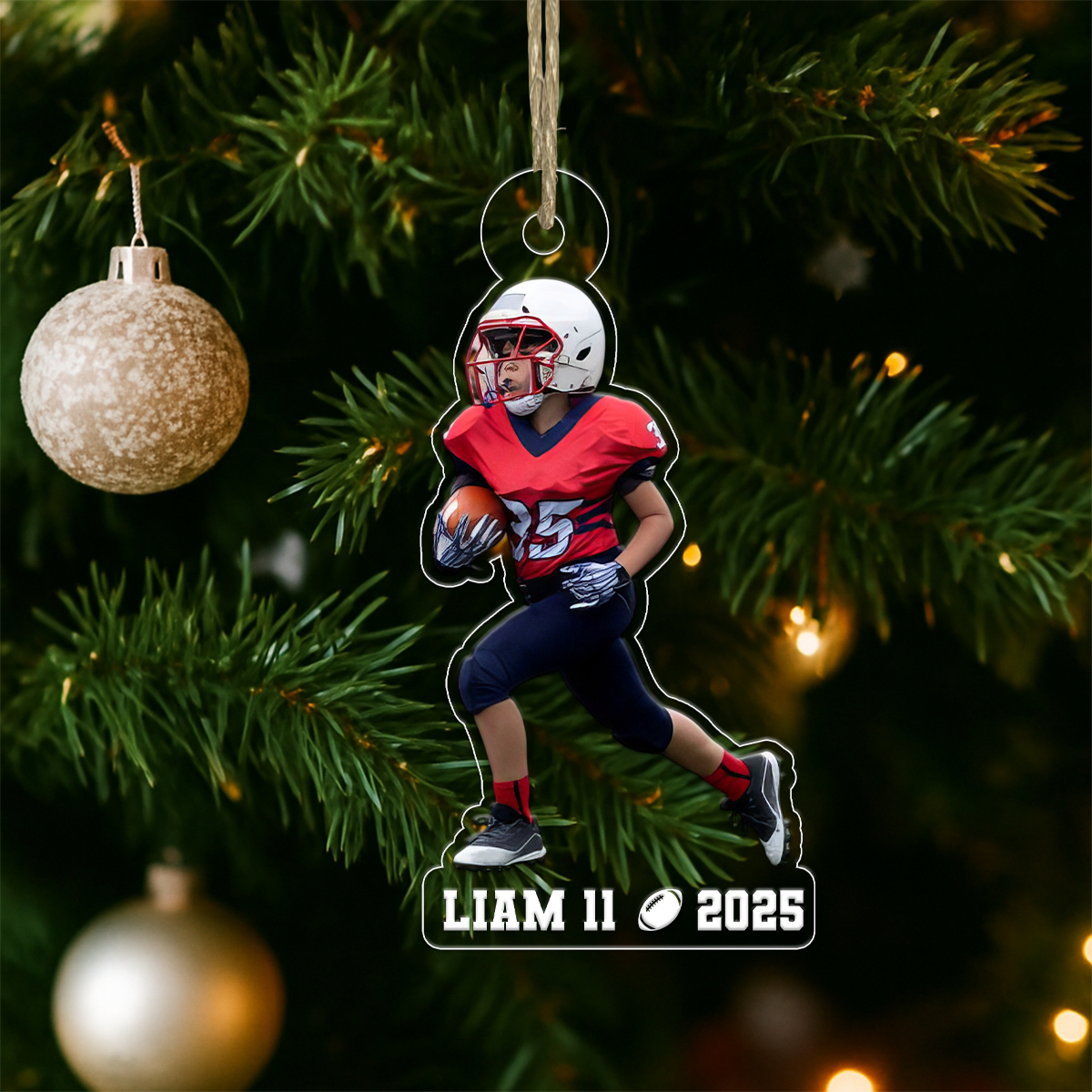 Custom Name Football Player With Name Acrylic Ornament Christmas Gift