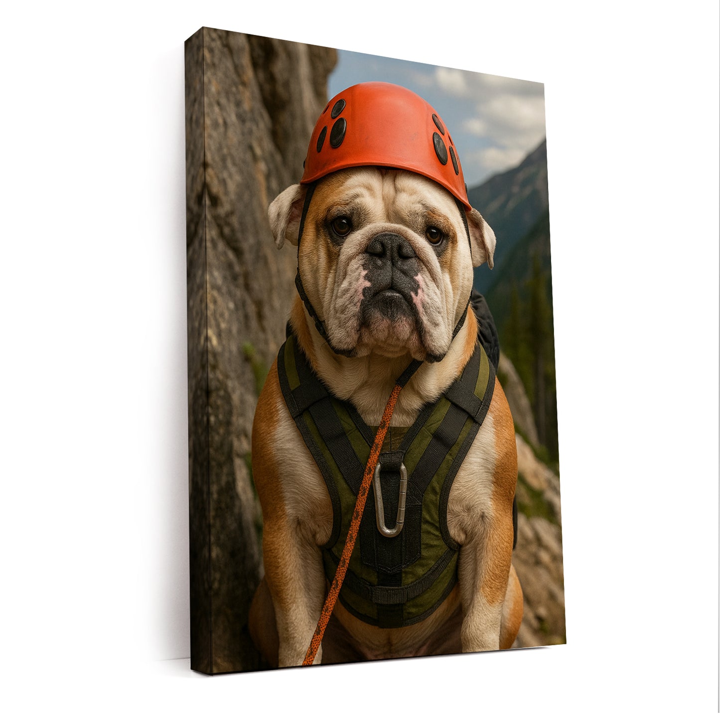 Custom Photo Rock Climber Dog Canvas Gift For Dog Lover