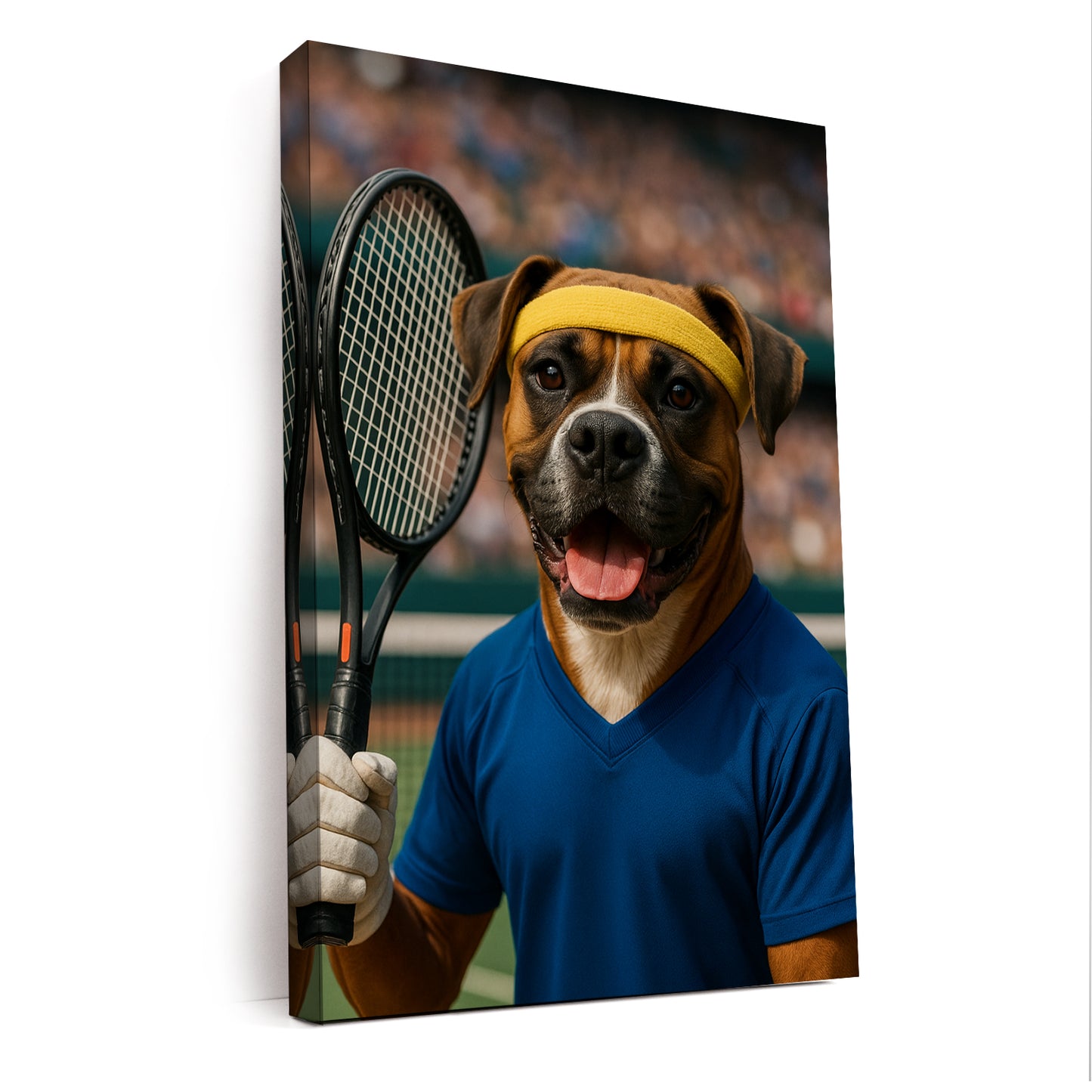 Custom Photo Tennis Player Dog Canvas Gift For Dog Lovers