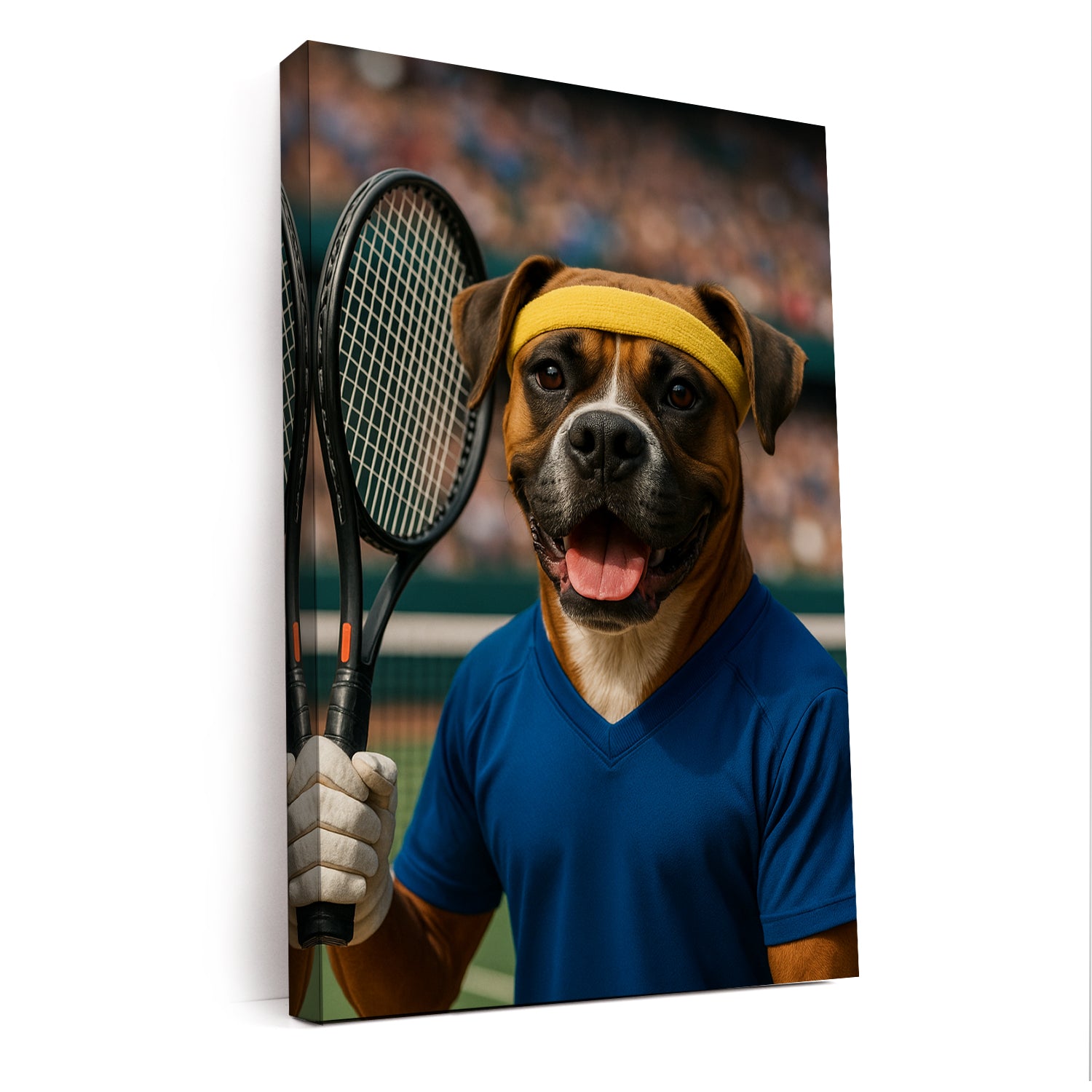Custom Photo Tennis Player Dog Canvas Gift For Dog Lovers